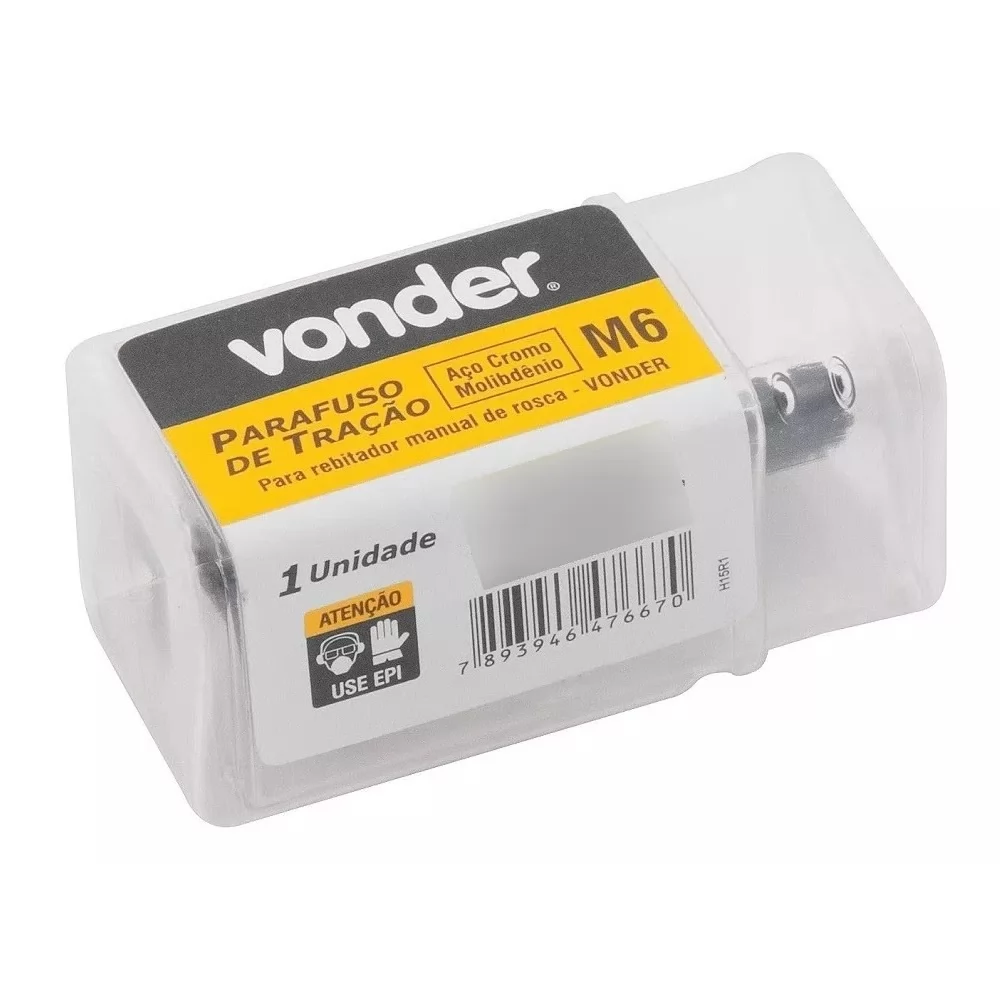 PARAFUSO DE TRACAO M6 PARA REBITADOR MANUAL DE ROSCA - VONDER