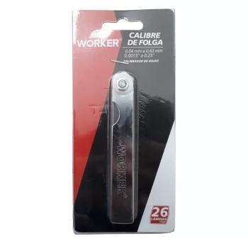 CALIBRE DE FOLGA 26 LAMINAS MEDIDAS 0,04 A 0,063MM - WORKER