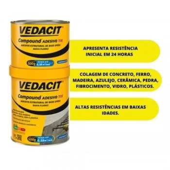 ADESIVO COLA COMPOUND 1KG VEDACIT - MEDIA FLUIDEZ