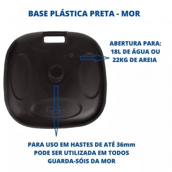BASE PARA GUARDA SOL PRETA REFORCADO - MOR