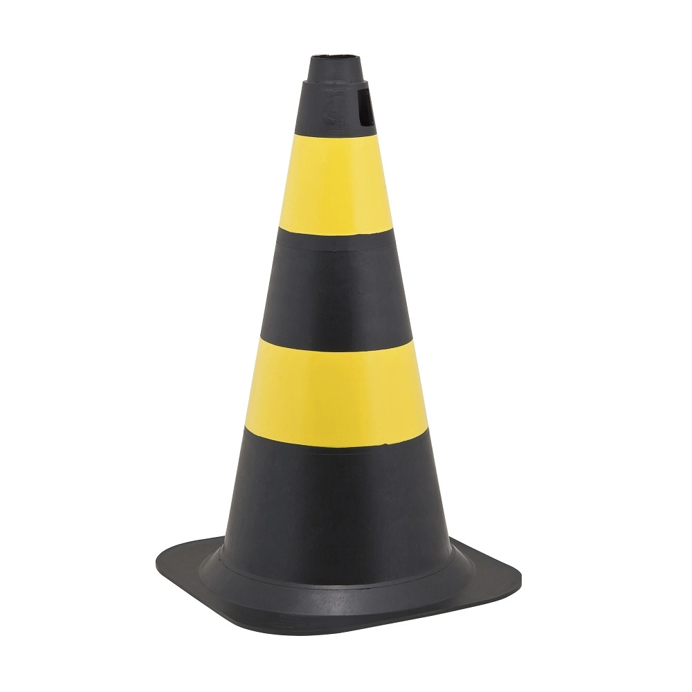 CONE DE SINALIZACAO 50CM PRETO/AMARELO  POLIET VONDER