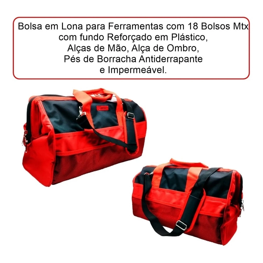 BOLSA PARA FERRAMENTAS COM 18 BOLSOS 510MM X 210MM X 360MM MTX