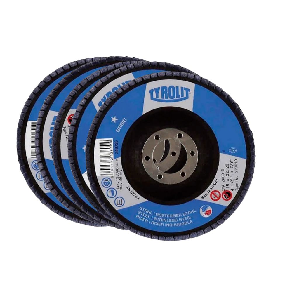 DISCO DE DESBASTE TIPO FLAP GRAO 40 115MM X 22MM 28ACLA ZA40-B - TYROLIT