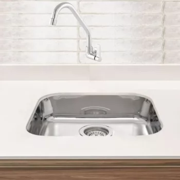 TORNEIRA BICA MOVEL COZINHA MOD 1167 (ALAV C-70)- 1/4 VOLTA PAREDE CANO INOX -BORNIA