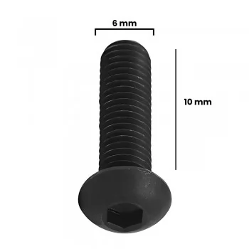 PARAFUSO ALLEN C/ CABECA ABAULADA 6 X 10MM MA ACO (CX 100 UNIDADES)