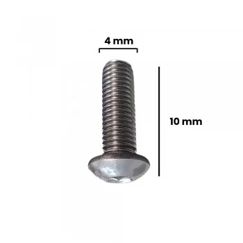 PARAFUSO ALLEN C/ CABECA ABAULADA 4 X 10MM MA ACO INOX (CX 100 UNIDADES)