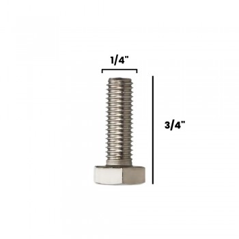 PARAFUSO SEXTAVADO 1/4 X 3/4 UNC INOX (CX 100 UNIDADES)