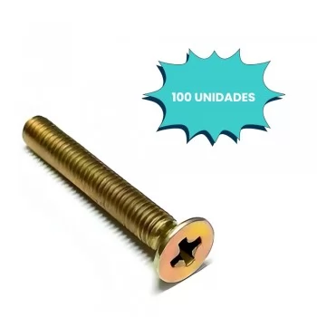 PARAFUSO MAQUINA CHATA PHILLIPS M5 X 50MM BICROMATIZADO (CX 100 UNIDADES)