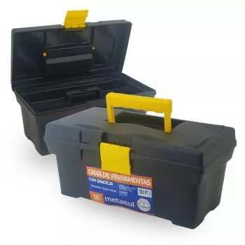 KIT MALETA DE PLASTICA MULTIUSO + JOGO DE CHAVE FENDA/PHILLIPS