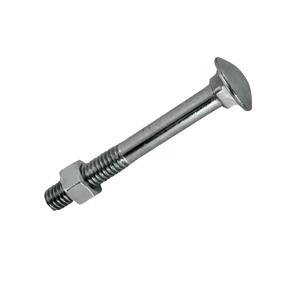 PARAFUSO FRANCES C/ PORCA SX 1/4 X 2.1 /4 UNC ZINCADO BRANCO (CX 100 UNIDADES)