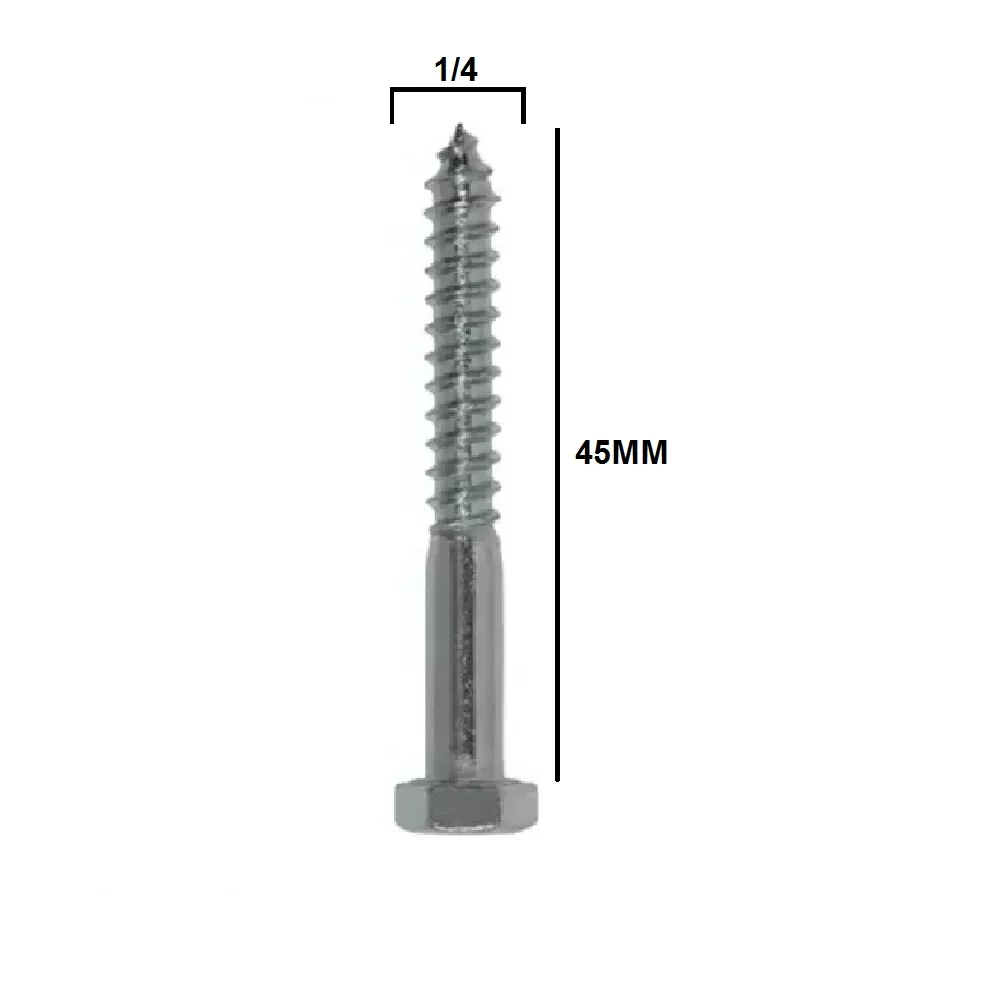 PARAFUSO SEXTAVADO ROSCA SOBERBO 1/4X45MM ZB