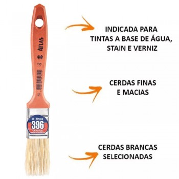 PINCEL / TRINCHA P/ PINTURA STAIN & VERNIZ 1″ - ATLAS
