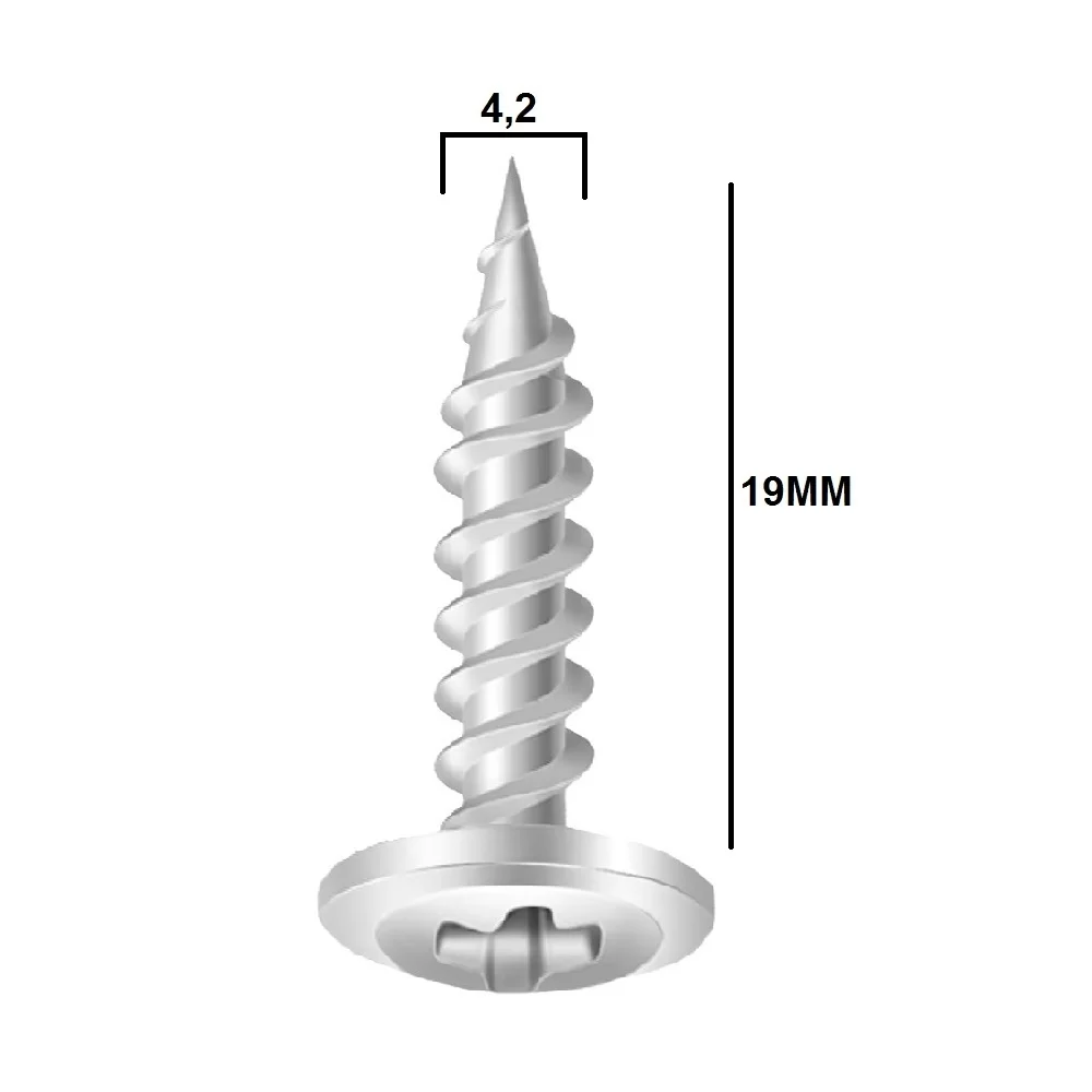 PARAFUSO FLANGEADO PARA DRYWALL PONTA AGULHA 4,2 X 19MM ZB