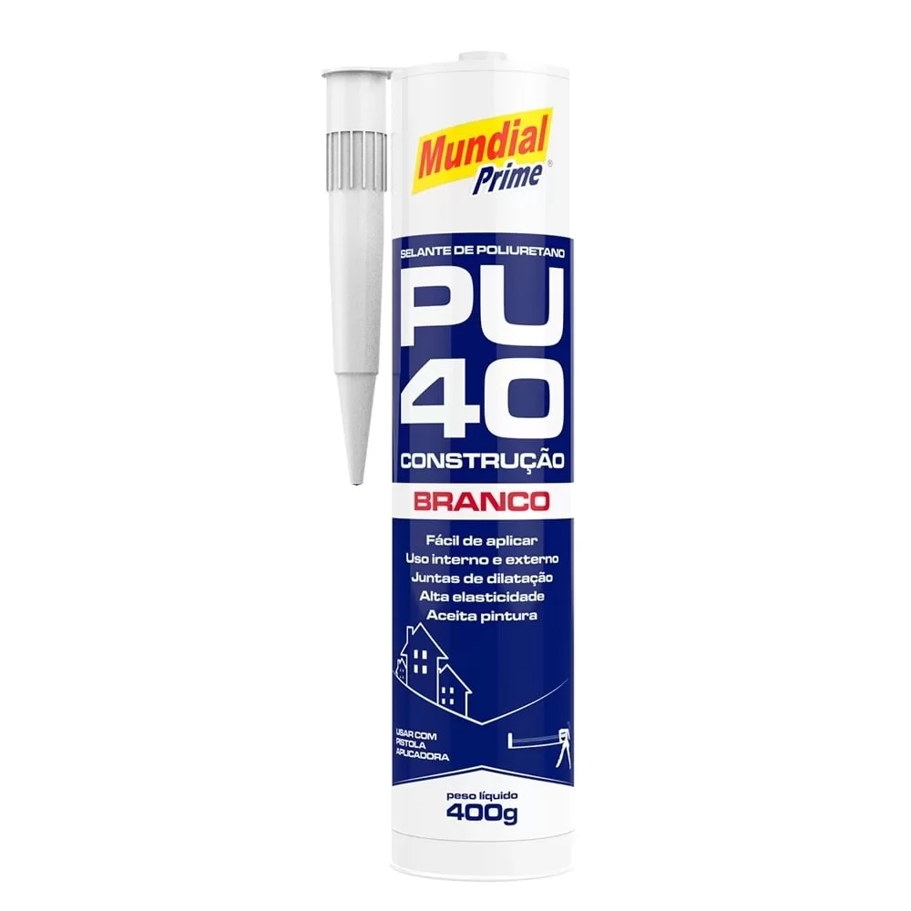 ADESIVO SELANTE PU CONSTRUCAO PU 40 400GR BRANCO - MUNDIAL PRIME