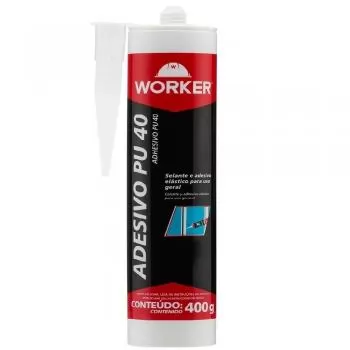 ADESIVO SELANTE PU CONSTRUCAO PU 40 400GR PRETO  - WORKER