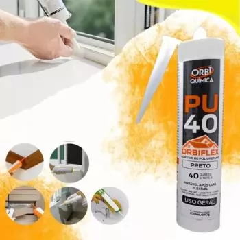 ADESIVO SELANTE PU 40 CONSTRUCAO 380G PRETO - ORBIFLEX